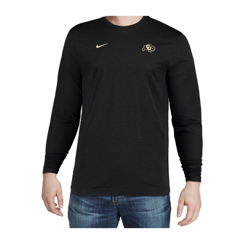 Nike Colorado Buffaloes Long Sleeve Dri-FIT Performance Shirt Black Gold Men’s L - Picture 9 of 9